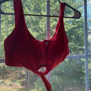 red bikini top